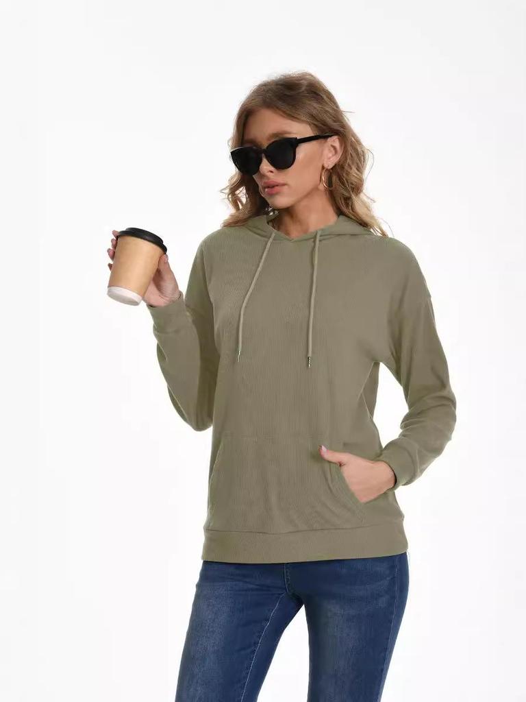 2024 Autumn/Winter Women's Hooded Knitted Pullover Sweatshirt