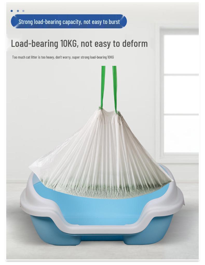 Thickened Drawstring Cat Litter Bags: Anti-scratch, Portable, and Tear-resistant for Easy Litter Box Cleaning