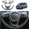 YOFAMO Steering Wheel Button Frame Covers for Toyota New Sienta 10 Series 2022 Interior Custom Stain and Scratch Custom Easy Made of ABS Set Fiber