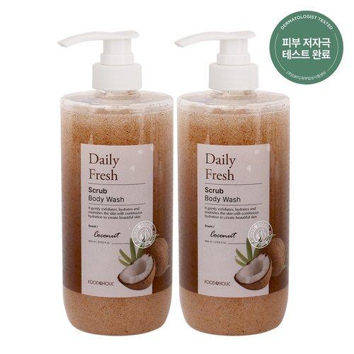 

(1+1) FoodaHolic Daily Fresh Scrub Body Wash Coconut 800ml / Moisturizing, Mild Exfoliation Care_631373