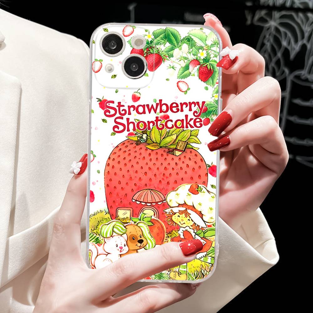 S-Strawberry Cartoon S-Shortcake Girl Case For Iphone 17 16 15 Pro Max 11 12 13 14 Pro Plus Phone Cover