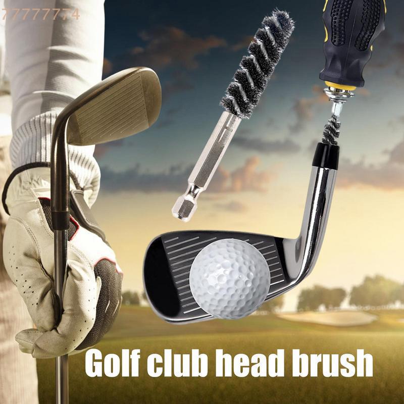 Electric Drill Adapter Golf Club Head Cleaner Rust Remover Brush Hexagonal Rod Iron Head Polish for Golf Clubs Head Hosel