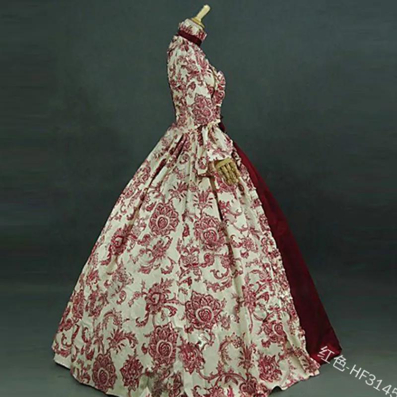 Damen Cosplay Marie Antoinette Kleid Mittelalterliches Glockenärmel Viktorianische Party Formelles Kleid Renaissance Gotisches Florales Gewand Übergröße