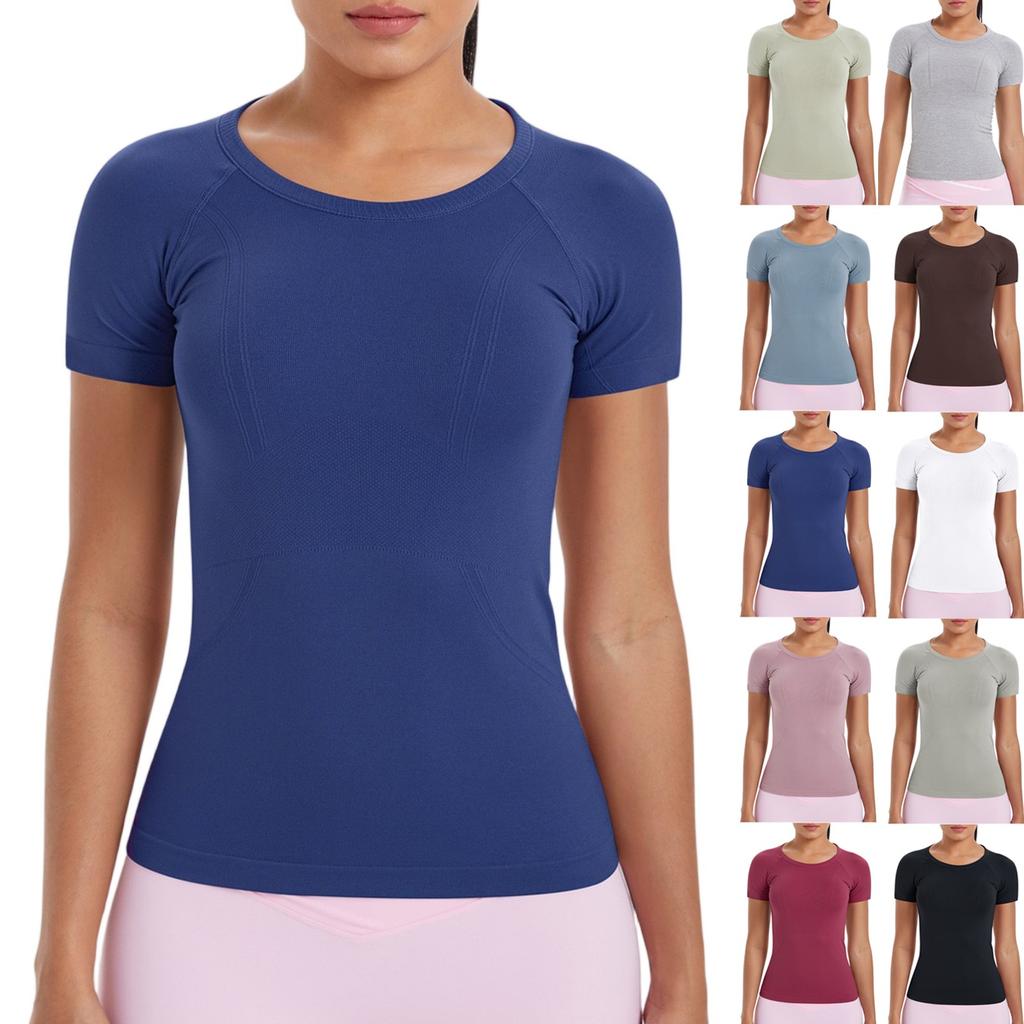 Women's Round Neck Casual Printed Short-sleeved T-shirt Top