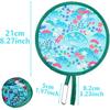 4 Pcs Round Foldable Fans, Handheld Fan Foldable Portable Fans Colorful Floral Cooling Fan Japanese Folding-Fan Handheld for Travel, Events,