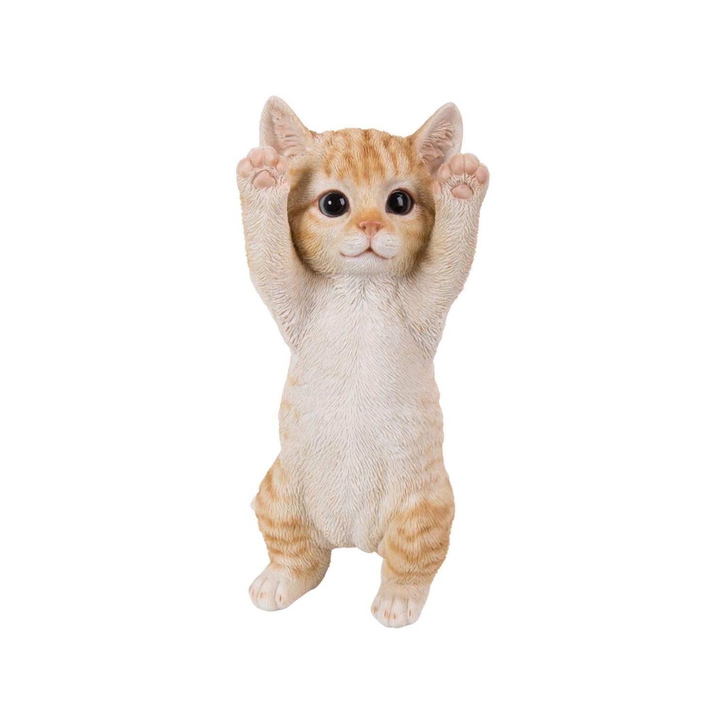 

Ubia Banzai - Brown Tabby and White Cat, 11.5 x 10.5 x 23 cm, Doll Figurine, Animal Ornament, Garden Decoration, Cat, H16619-1