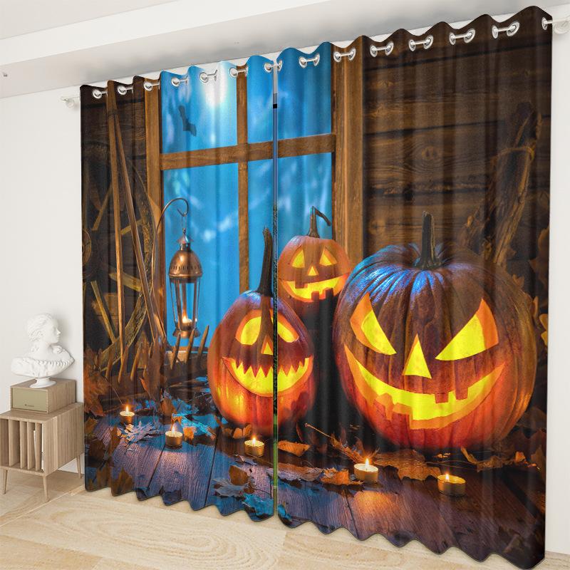 Halloween Vorhangstoff Schlafzimmer Wohnzimmer Balkon Verdunkelungsvorhang Büro Hotel Isolationsvorhang