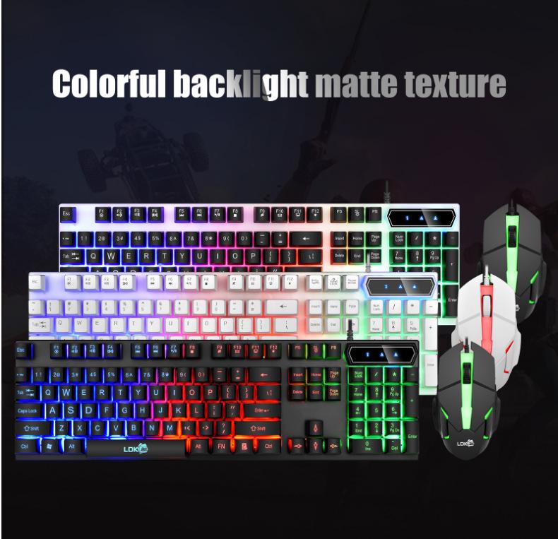 Redikai 832 USB Keyboard and Mouse Set - Luminous Gaming Kit with Colorful Backlight