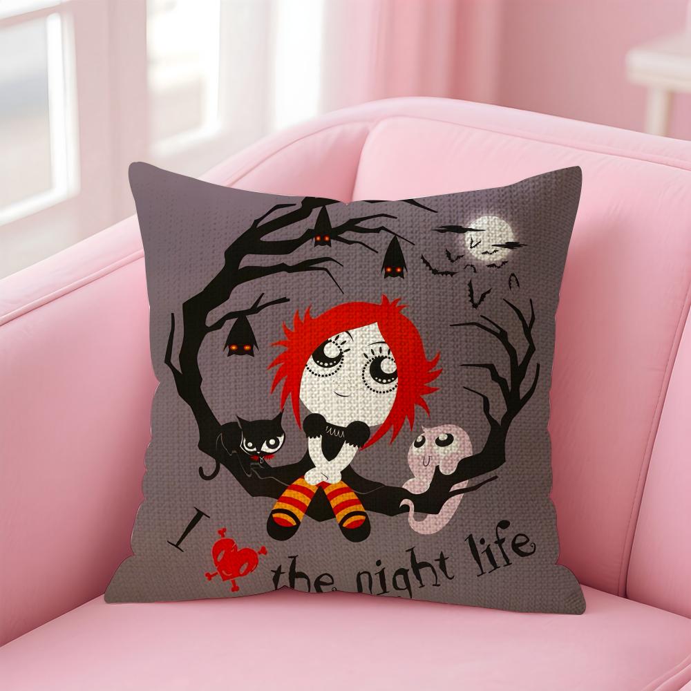 Cartoon RRuby Gloom Cushion Cover Natural Linen Pillow Case DoubleSided Print Decorative Sofa Pillowcase Home Decor Gift