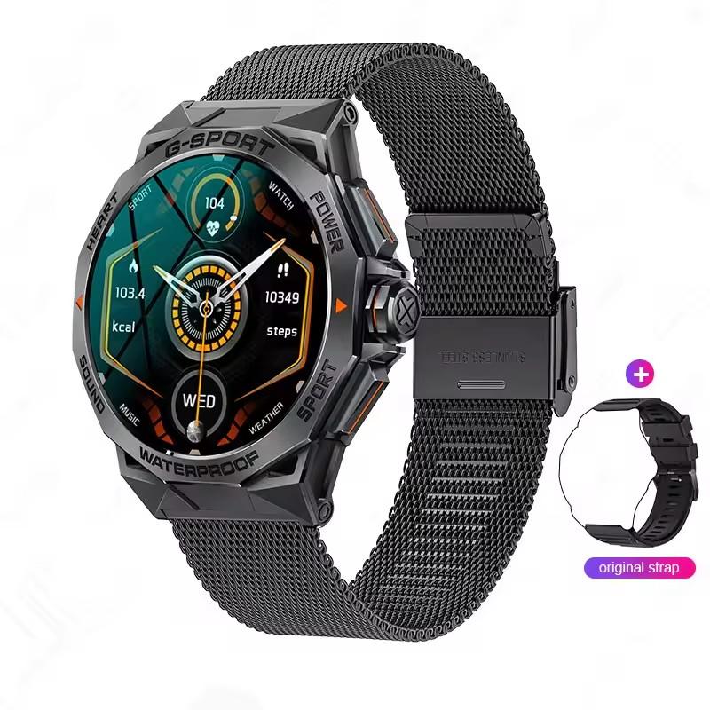 Men Outdoors Sports 1.43" AMOLED Screen Smartwatch Blue Tooth Call Heart Rate Health Monitoring Smart Watches Waterproof Women