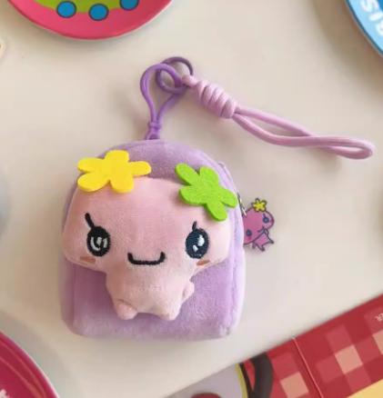 Cartoon Tamagotchi Charms Cute Mametchi Lovelin Kuhcipatchi Model Pendant Keychain Coin Purse Collectible Decoration Kids Gifts