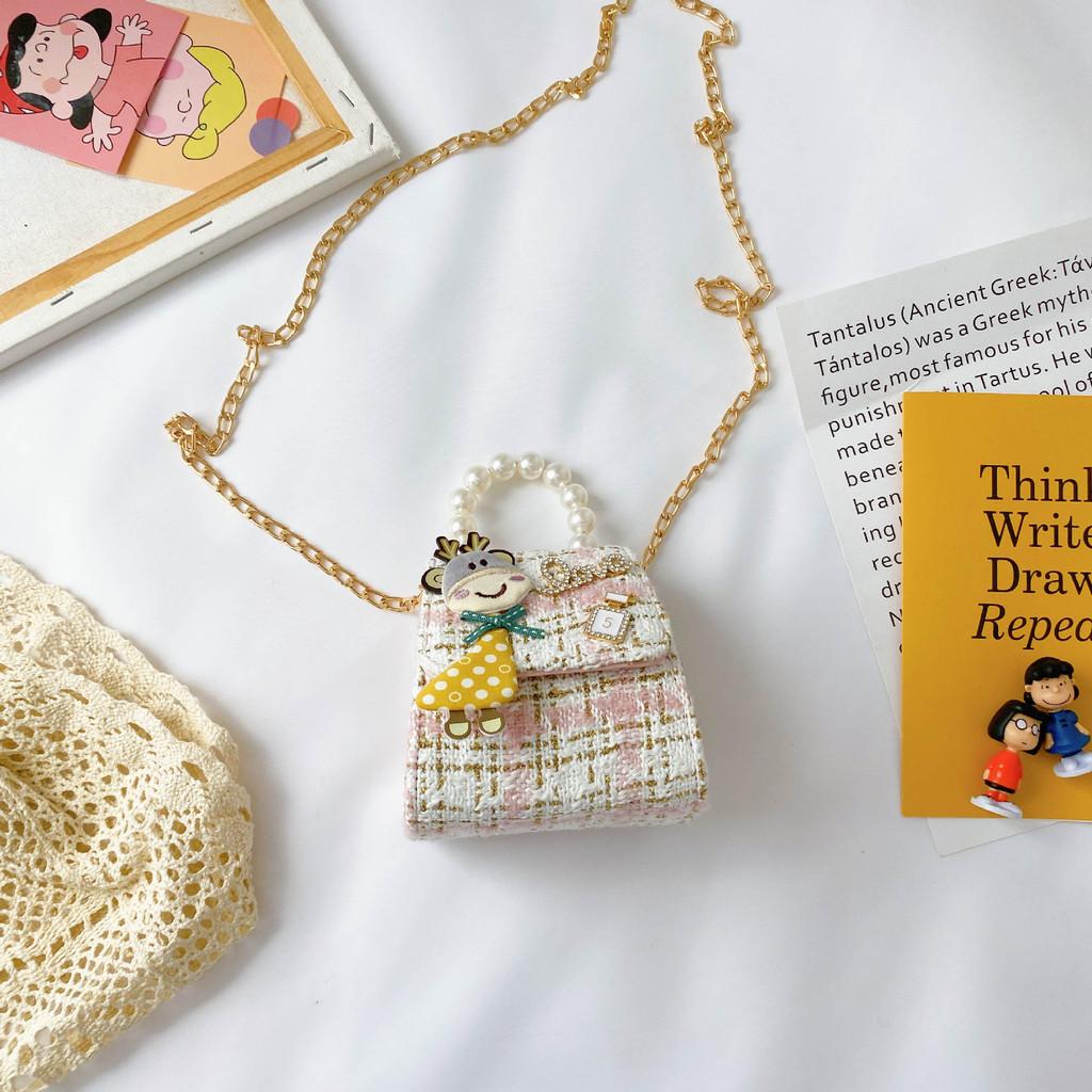 Adorable Mini Children's Crossbody Bag Cute Princess Style Soft Canvas Fashionable Design For Girls With Colorful Options