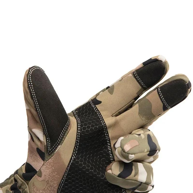 New Winter Tactics Outdoors Camouflage Hunting Warm Non-Slip Fishing Gloves Waterproof Touch Screen Ski Camping Gloves