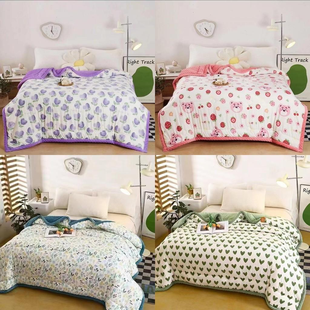 Lotso Print Flower Cotton Fiber Comforter Moisture Wicking Breathable Fabric