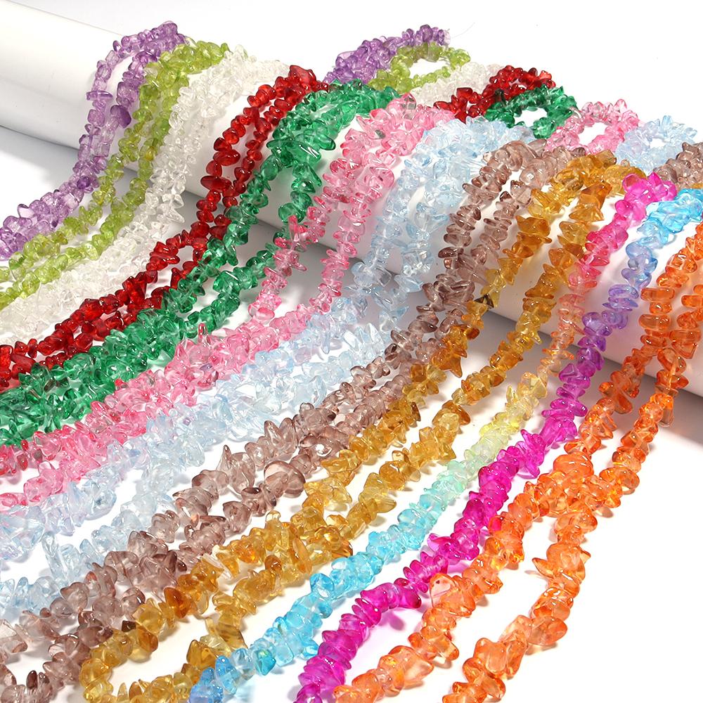 1 Strand Crystal Beads Colorful Transparent Irregular Loose Spacer Glass Beads For DIY Handmade Bracelet Necklace Charm Jewelry