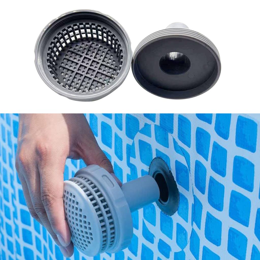 Above Ground Swimming Pool Part Kit with Outlet Strainer Grid & Inlet Nozzle and Pool Plug Stopper for Water Circulation