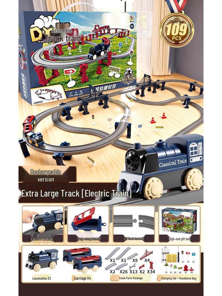 Electric High-Speed Rail Train Set - Educational Toy for Kids, Boy's Birthday Gift, Children's Day Present
