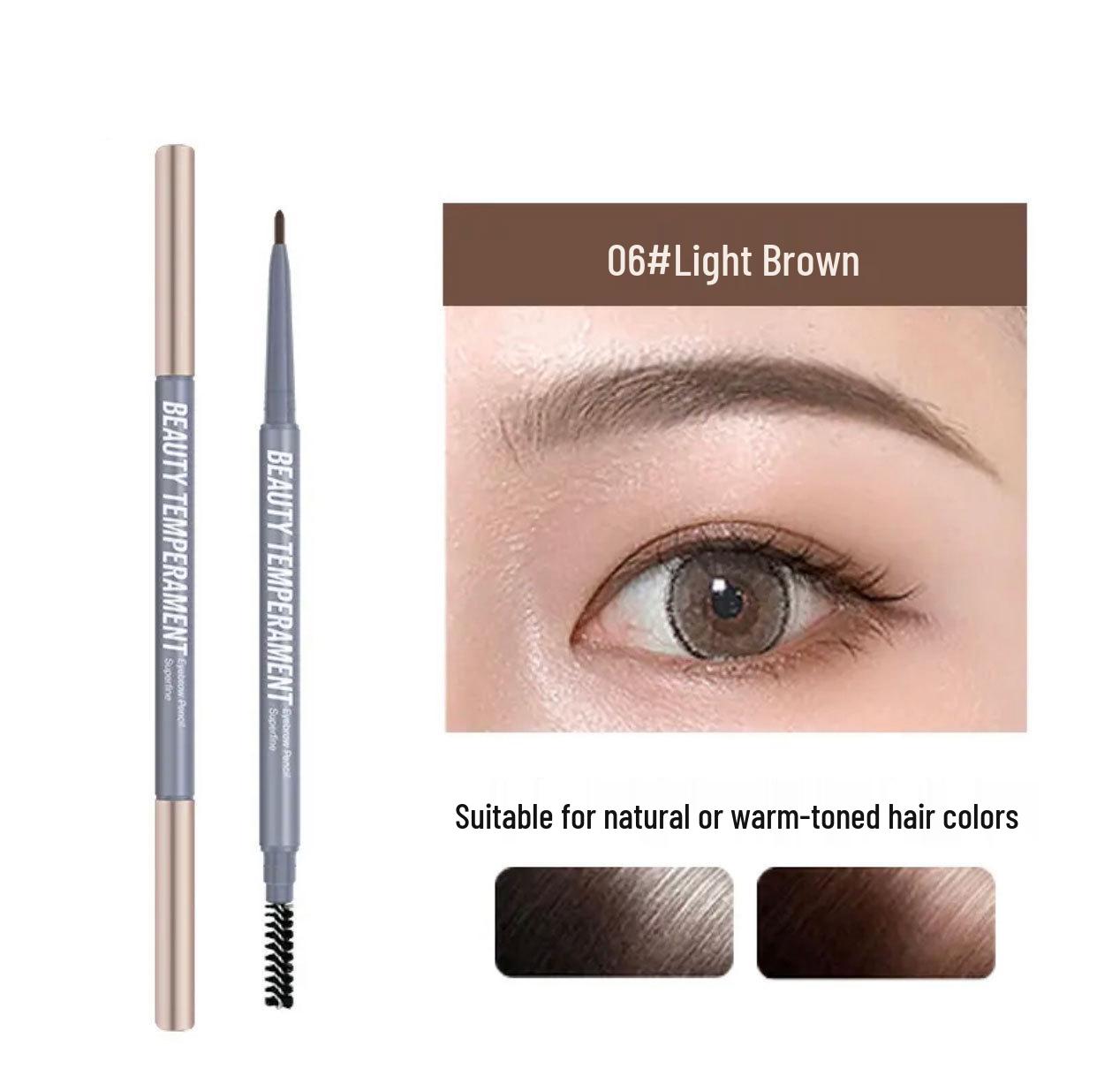 

Meisu Ультратонкий водостойкий карандаш для бровей - Натуральный, Стойкий и Не размазывающийся с тонким кончиком для прорисовки волосков для естественных бровей.