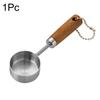 1/4 Pezzi Manico in Legno Acciaio Inossidabile Misurini Cucchiai Strumenti per la Cottura Set Cucchiaio Misurino per Caffè Accessori Scala da Barman