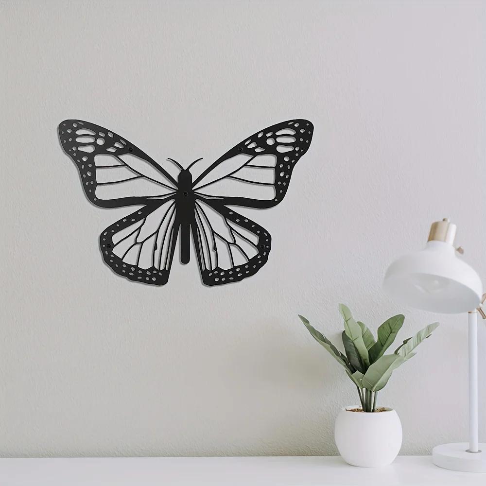 1pc Butterfly Metal Wall Decor Elegant Silhouette Butterfly for Garden & Room Decoration, Stylish Hanging Wall Art for Any Space
