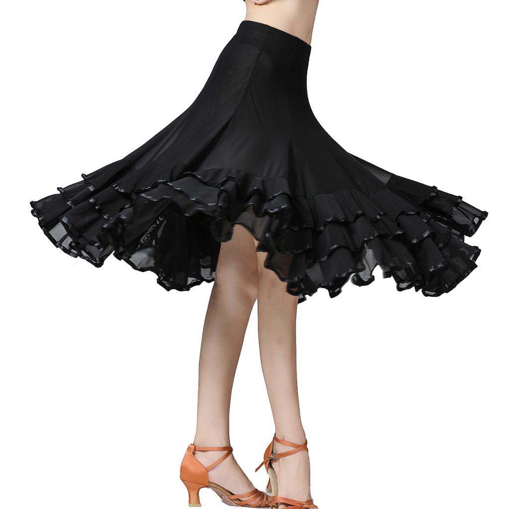 Flamenco Ballsaal Tanzkleid Kurzer Rock Damen Kostüm, Taille 60-98cm