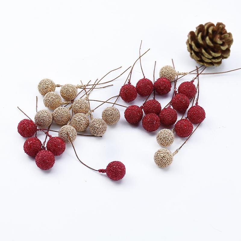 100/200pcs Artificial PE Cherry Fruits Wedding Decoration Flowers Wreath Christmas Home Room Yard Diy Gifts Box prop Accessories