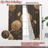 2D FLAT PRINTING 2pcs Curtains (Without Rod) Floral Elegance on Gray Easter Festival Chic Print Curtains Durable Polyester