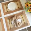 Christmas Day Paper Placemat Ins Wind Paper Rope Woven Decorative Mat Wedding Hotel Paper Braided Striped Heat Insulation Plate Mat