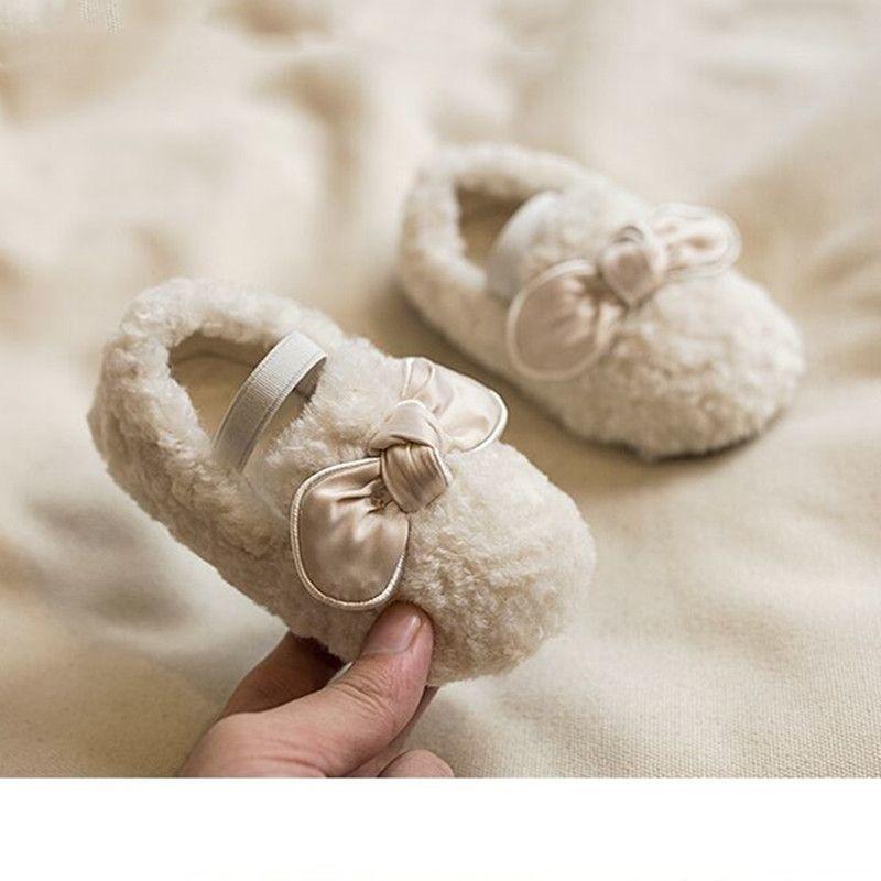 Baby Girl Shoes 2025 Winter Soft-soled Girls' Wool Shoes, Middle and Small Children's Cotton Shoes, Plush Baby Princess Toddler Shoes