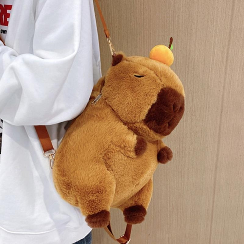 Kreativer Capybara Plüsch Rucksack Niedliche Umhängetasche Für Kinder Teenager Und Erwachsene Weiche Crossbody Taschen Schultasche Geschenk