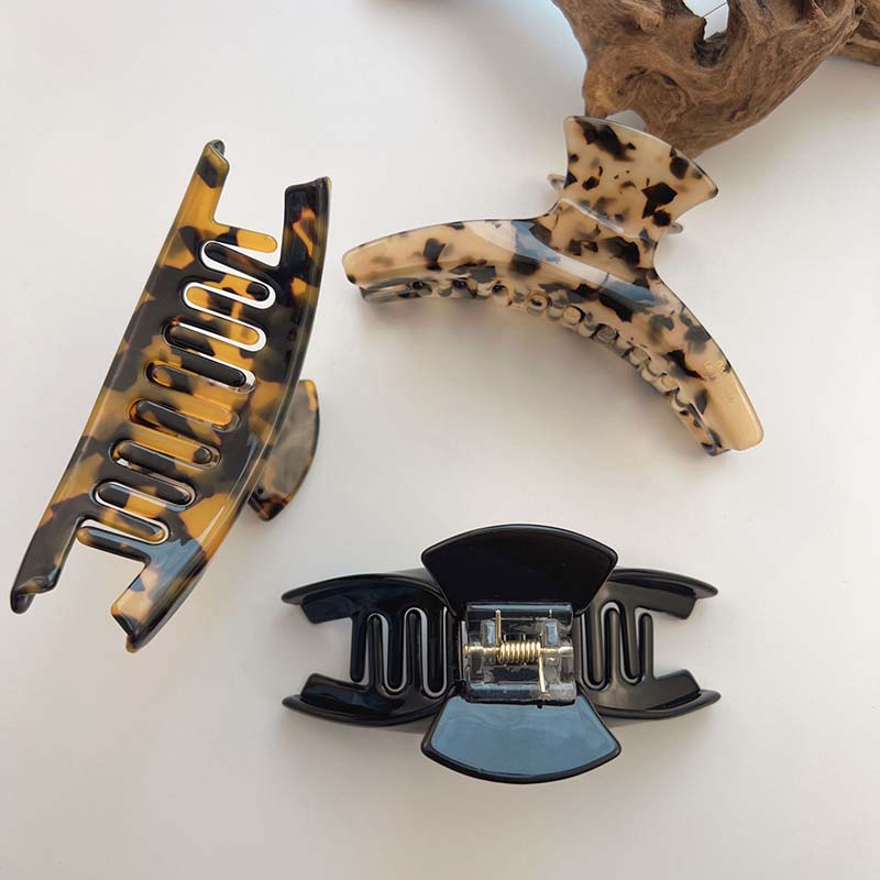 Modische Haarspange aus Acetat, koreanische Haarspangen mit Leopardenmuster für Frauen, große Haarnadel, Haifisch-Clip, Haar-Accessoires für weibliches Temperament