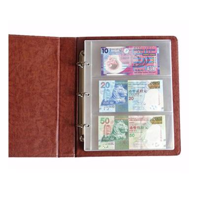 1 Sheet 3 Pockets Album Pages Paper Money Bill Note Currency Holder Collection