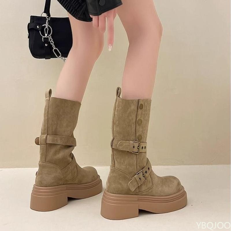Retro simple comfortable short boots for women's autumn  winter new fashion thick sole anti slip wear-resistant women's boots