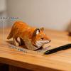 Handcrafted wood carving Fox Statue Cute Fox Figurines Desk Ornament Decorations Accessories Animal Sculpture Home Decor Crafts