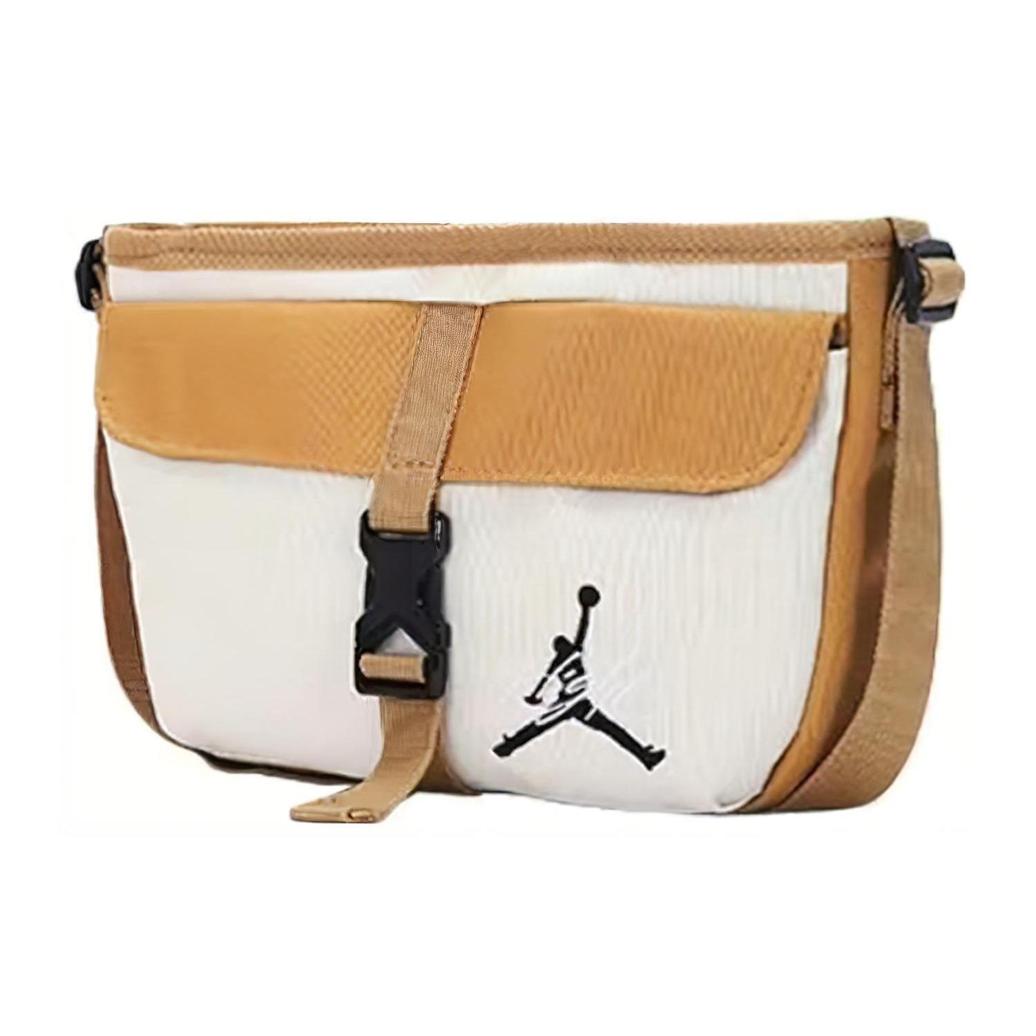 Jordan Logo Embroidered Casual Sports Polyester Shoulder Crossbody Bag Small Unisex bags Beige DV5312-740 Small