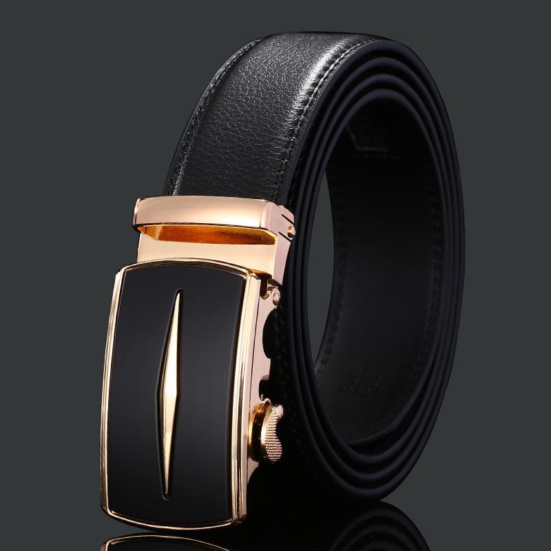 Cintura da Uomo in Vera Pelle con Fibbia Automatica - Design Casual e alla Moda in Pelle Bovina