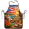 1pc 2D Flat Puerto Rico Scenery and Culture Pattern Apron, Durable, Comfortable, and Practical Chef Baking Apron, Suitable for B