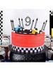 7Pcs Birthday Candles Set,Cake Numeral Candles,Racing Cars Themed Birthday Candles for Cake Candle Checkered Decoration