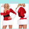 Damen Deluxe Frau Weihnachtsmann Weihnachten Kostüm für Festliche Feiern
