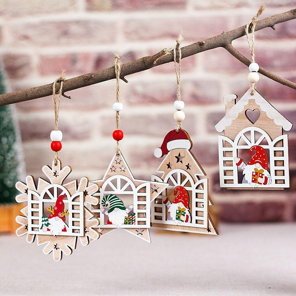 Santa House Faceless Man Pendant Pentagram Christmas Decorations  New Year