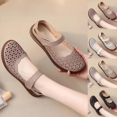 Women's Summer Tendon Soft-Soled Sandals Breathable Ethnic Hollow Casual Sandals