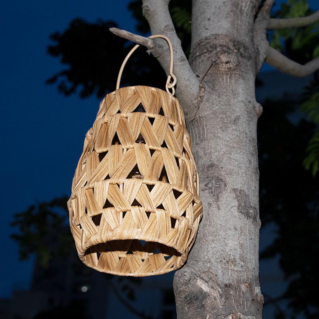 LED Lamps Rattan Hand-Woven Lanterns Woven Lanterns Solar Outdoor Patio Lights