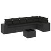 VidaXL Garden Lounge Set with Cushions 7 Pcs, Patio Sofas, Patio Furniture Set, Outdoor Furniture, Black 3254932