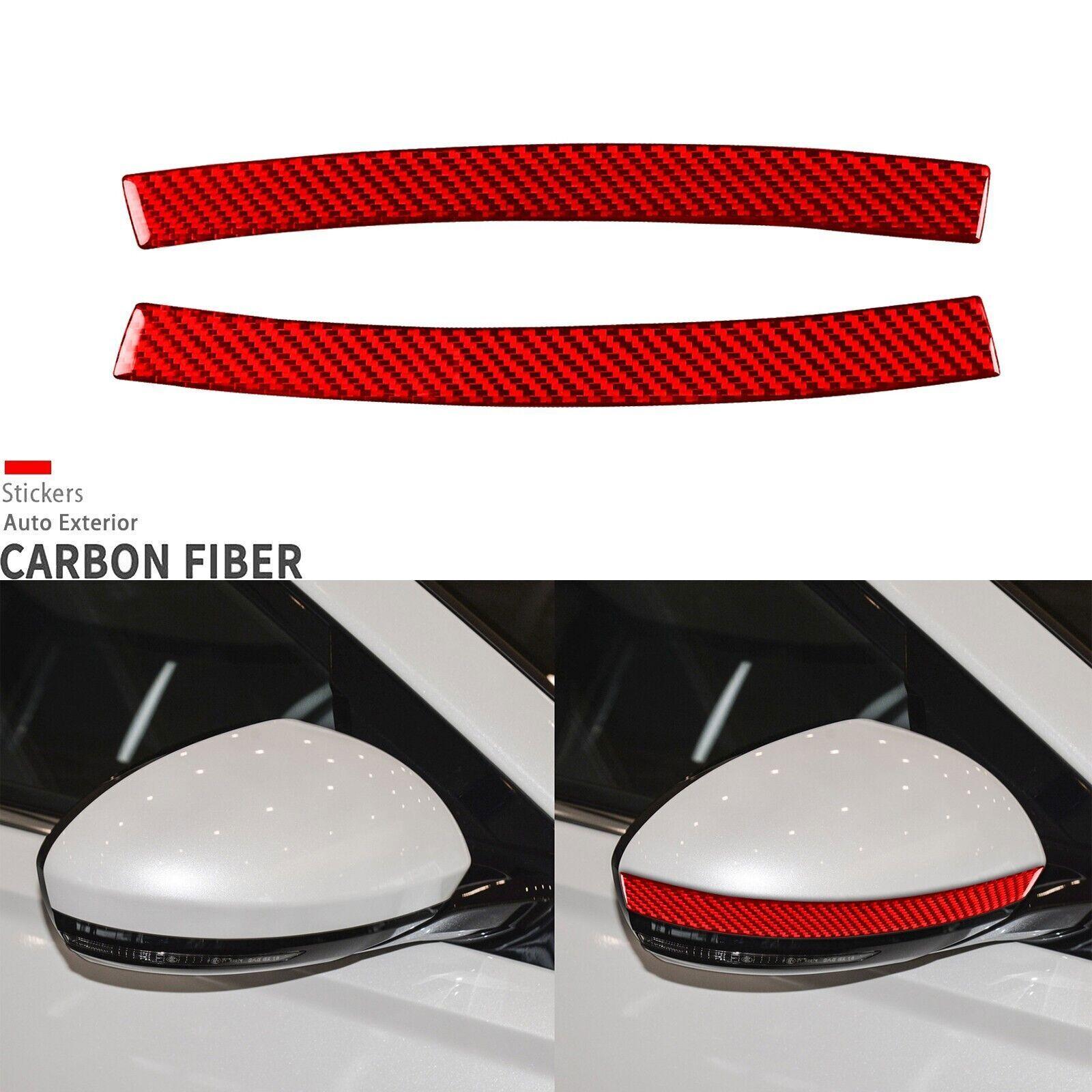 Red Carbon Fiber Side Rearview Mirror Cover Trim Strips For Nissan Altima 19-25
