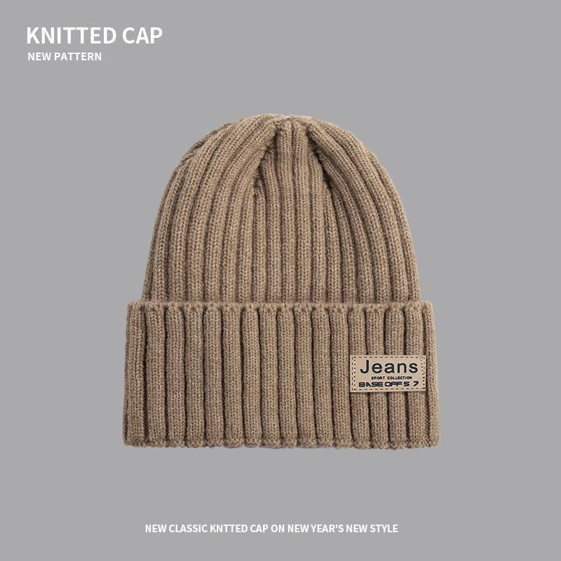 Women's Woolen Melon Cap: Warm, Solid Color Knit Hat for Autumn and Winter Outdoor Wear