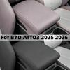 Car Center Console Armrest Pad For BYD ATTO3 EVO YUAN PLUS 2025 2026 ABS Armrest Box Protective Cover Auto Accessories
