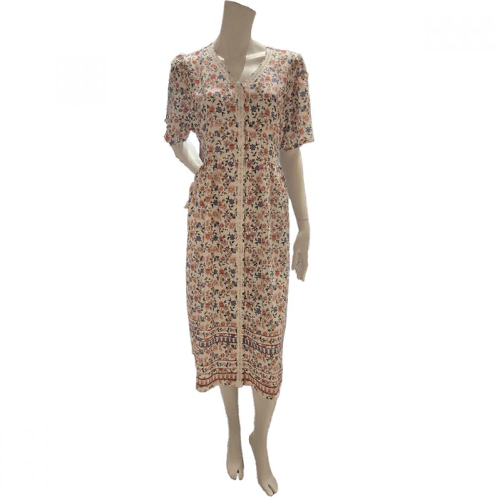 Triumph Red Flower Border Short Sleeve Dress  Tfwop224 RD/85