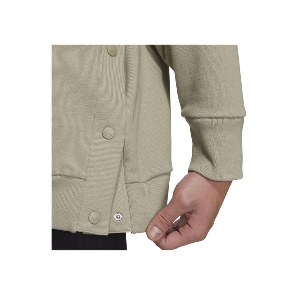 Adidas Originals Trefoil Solid Logo Embroidery Loose Round Neck Pullover Sweatshirt Men Tops Light-Green IC8143