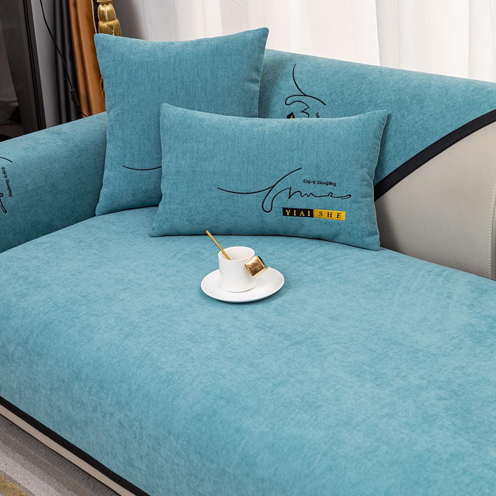 Chenille Sofa Cushions Four Seasons Universal Non-slip Nordic Light Luxury Sofa Cushion Cover Cover Backrest Towel Cover Cloth