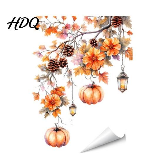 Reusable Window Stickers Fall Thanksgiving Static Clings Autumn Pumpkin Maple Leaf Floral Glass Decals Decals Removable Harvest Season for Home Shop